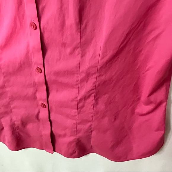 Foxcroft button up blouse 16 Pink Long sleeve shirt Non iron Fitted Womens top - Picture 4 of 5